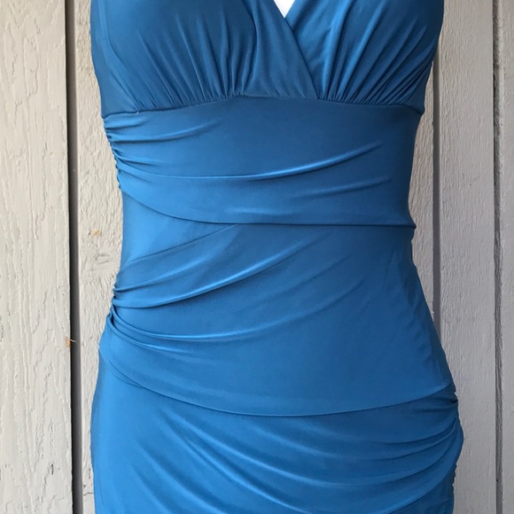 Bisou Bisou Teal Cocktail Dress (size 6) - Picture 5 of 10